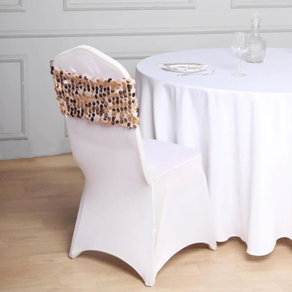 White Premium Spandex Stretch Fitted Banquet 300 Chair Cover With Foot Pockets - Picture 3 of 3